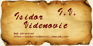 Isidor Videnović vizit kartica